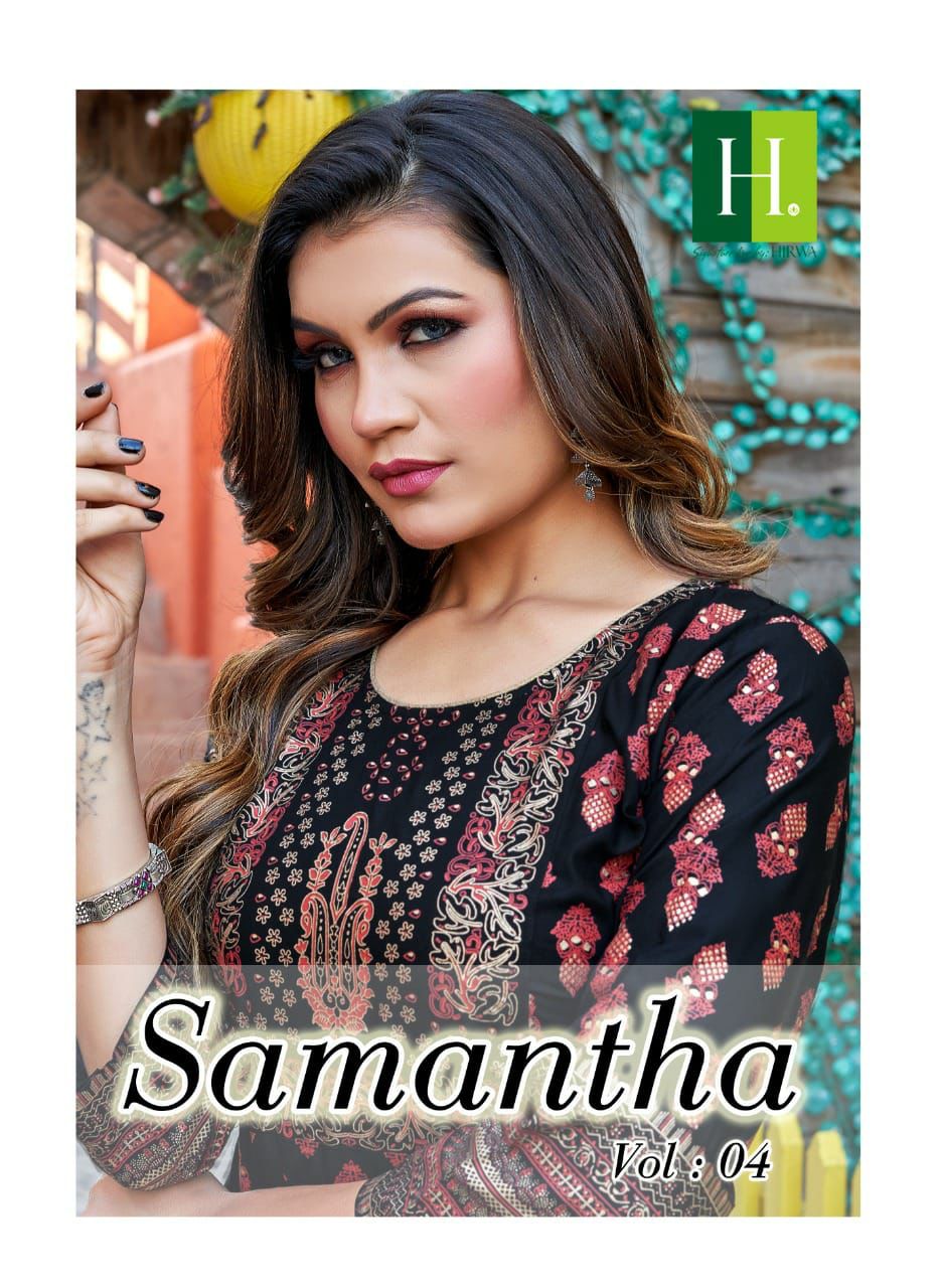 Hirwa Samantha Vol 4 Ethnic Wear Wholesale Anaraklai Kurtis Catalog
